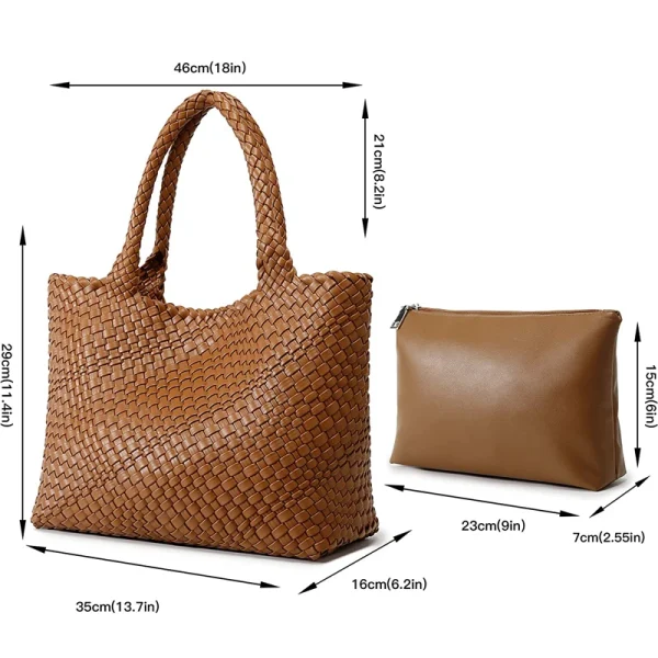 Tote Bags For Women Designer Knitting Fashion Ladies Handbags And Purses Luxury Large Capacity Female Shoulder Beach Travel Bags - Image 6
