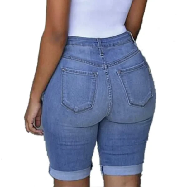 Denim Shorts Women Plus Size Destroyed Hole Leggings Short Pants Denim Shorts Ripped Jeans Jean Shorts For Womens Plus Size - Image 2