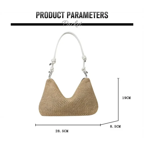 Summer Ladies Straw Bag Fashion Woven Handbag Rattan Handmade Braid Tote Large Capacity Summer Beach Handbag for Women Girls - Image 6