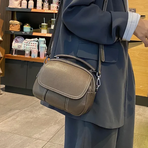 2025 New genuine leather fashionable woman's shoulder bag luxury design cowhide crossbody bag for women Commuter handbag - Image 6