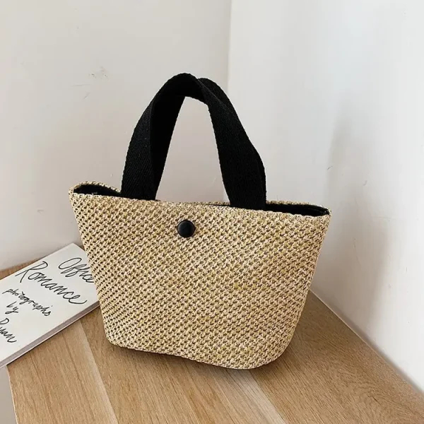 Elegant Ladies Straw Woven Handbag Women Holiday Beach Casual Tote Top-Handle Bags Fashion Retro Shoulder Bags 2025