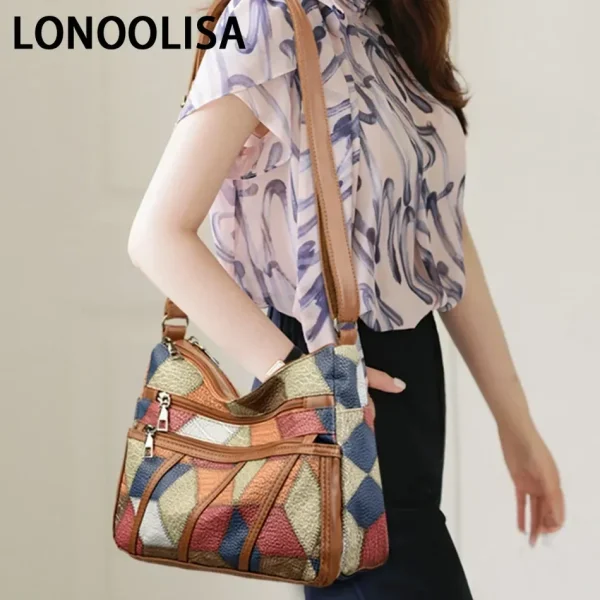 Soft Leather Purses and Handbags Casual Shoulder Crossbody Bags for Women 2025 Vintage Multi-pocket Ladies Messenger Bags Design - Image 3