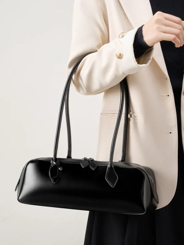 2025 New Genuine Leather Women's Shoulder Bag luxury Cowhide ladies handbag baguette bag female Commuter Shopping Underarm Bag - Image 6