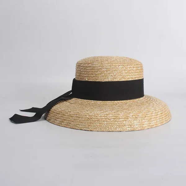 2025 New Fashion Straw Hat Ladies Spring Summer French Elegant Retro Bell Big Brim Hat Versatile Sun Hat Beach Bow Sun Hat - Image 4