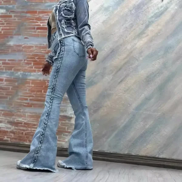 Flare Pants Jeans Women Vintage Denim High Waist Strecth Pockets Mom Jeans Party Club 2025 Trousers Streetwear Floor Length - Image 3