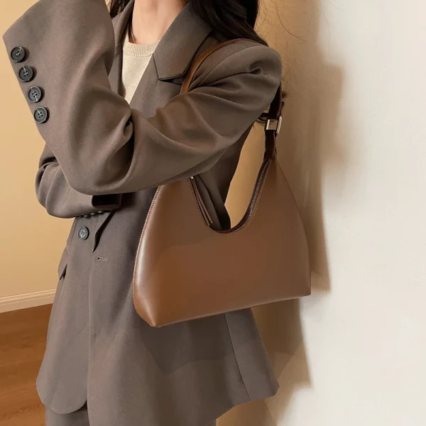MOODS Fashion Underarm Shoulder Bags For Women PU Leather Pure Color Armpit Hobo Bag 2025 New Luxury Designer Purses And Handbag - Image 3