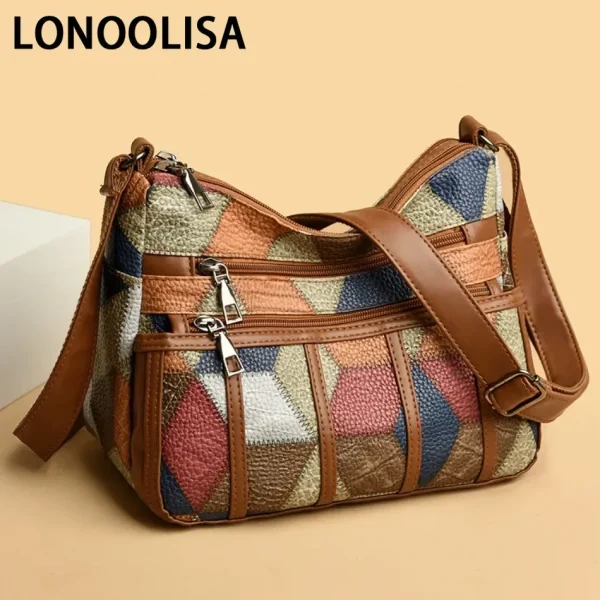 Soft Leather Purses and Handbags Casual Shoulder Crossbody Bags for Women 2025 Vintage Multi-pocket Ladies Messenger Bags Design