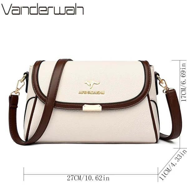 Solid Color High Quality Leather Small Shoulder Bagsfor Women 2025 New Messenger Bags with StrapDesigner Crossbody Bag Sac AMain - Image 4