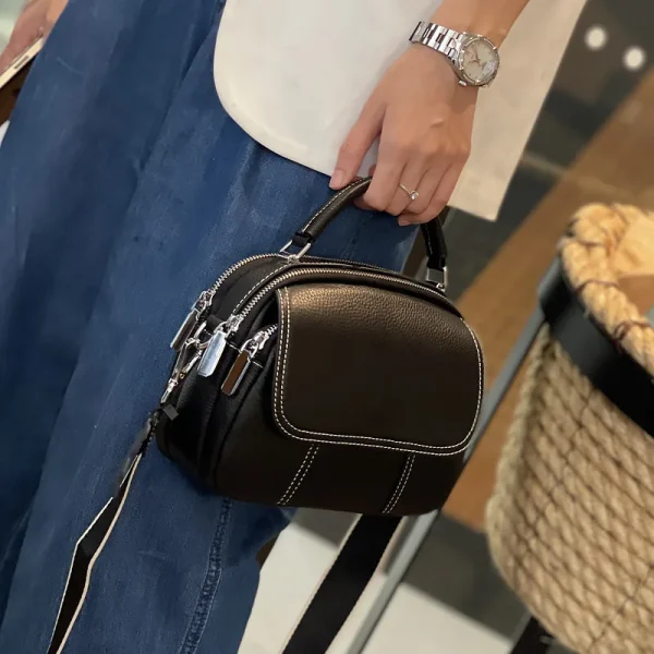 2025 New genuine leather fashionable woman's shoulder bag luxury design cowhide crossbody bag for women Commuter handbag - Image 4