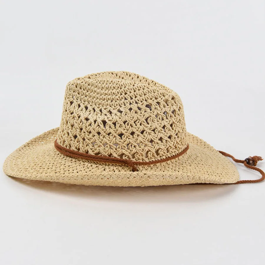 Panama Soft Straw Hat For Men Women Summer Breathable Travel Beach Hats Solid Wide Brim Sunscreen Hat - Image 3