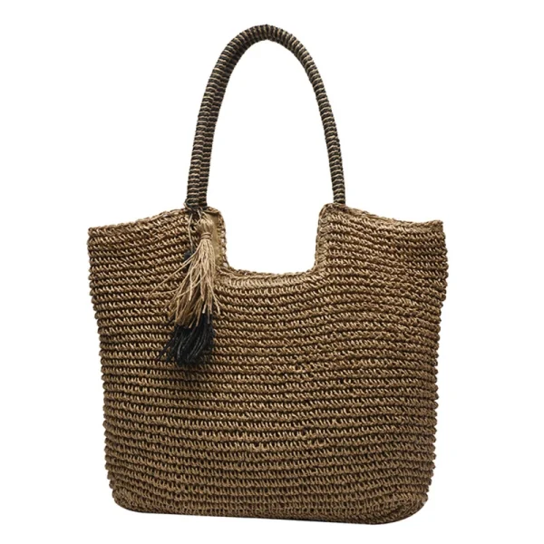 Fashion Straw Weave Tassel Women Shoulder Bags New Female Handbags Large Capacity Summer Beach Straw Bags Casual Tote Purses - Image 6