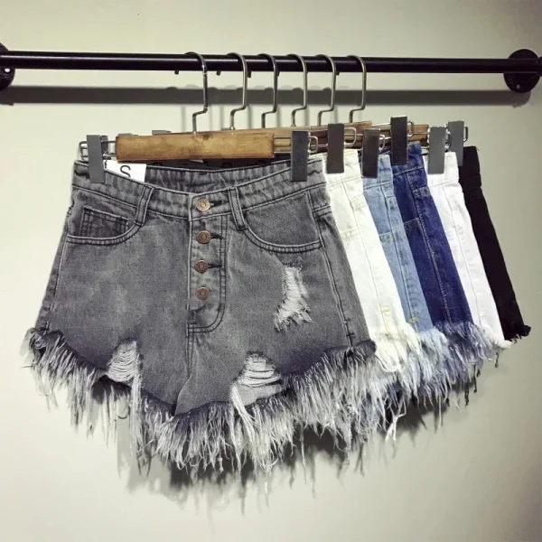 Denim Booty Shorts with Fur Lining for Women, Sexy Short Jeans for Female,Casual and Fashionable, Big Size, High Waisted, Summer - Image 2