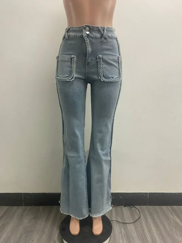 Flare Pants Jeans Women Vintage Denim High Waist Strecth Pockets Mom Jeans Party Club 2025 Trousers Streetwear Floor Length - Image 6