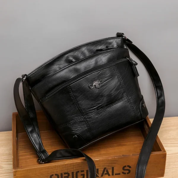 New Fashion Shoulder Bag Soft Leather Texture Bag for Women's Crossbody Purse Simple Trend Retro Multi Large Capacity Handbag - Image 4