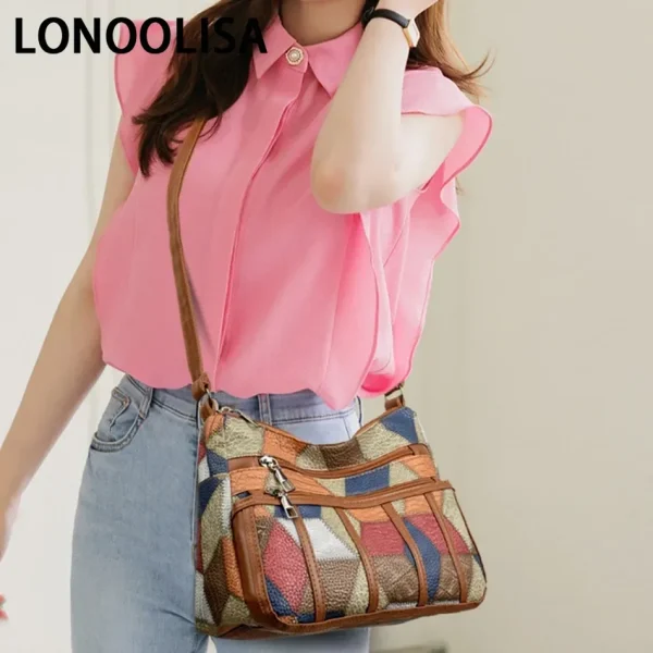 Soft Leather Purses and Handbags Casual Shoulder Crossbody Bags for Women 2025 Vintage Multi-pocket Ladies Messenger Bags Design - Image 2