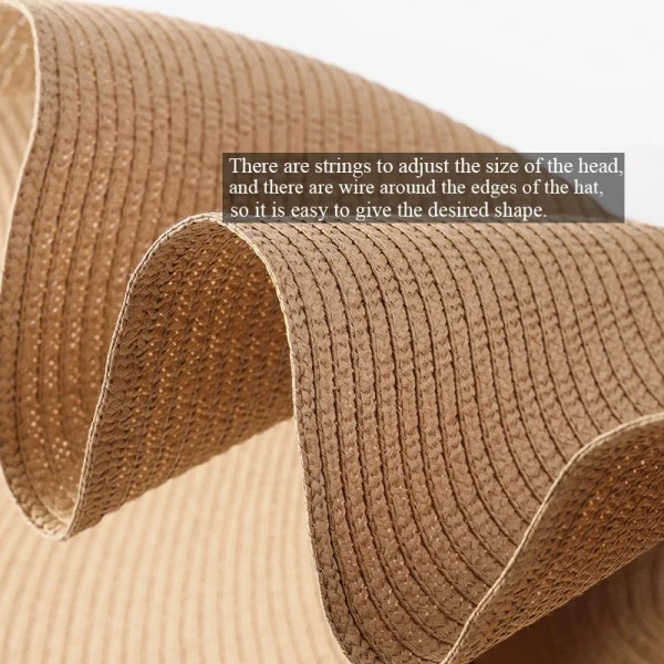 70cm Oversized Wide Brim Sun Hat Travel Large UV Protection Beach Straw Hats Women's Summer Floppy Foldable Chapeaux Wholesale - Image 5