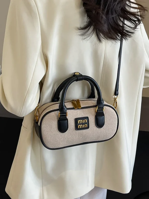 Hand-carrying bowling bag female famous brand 2025 summer new retro fashion shoulder bag high-end trend all-match messenger bag - Image 5