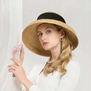 2025 New Fashion Straw Hat Ladies Spring Summer French Elegant Retro Bell Big Brim Hat Versatile Sun Hat Beach Bow Sun Hat