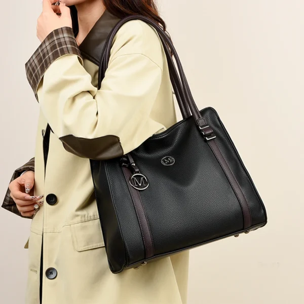 Soft Leather Luxury Handbags Women Bags Designer Shoulder Sac Ladies Large Capacity Top-Handle Bags Shopping Tote Bag Sac A Main - Image 2