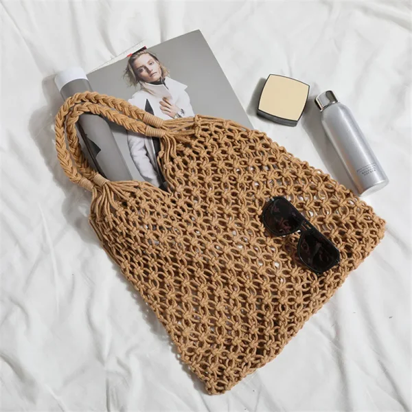 New Arrival Hollow Out Shoulder Bags For Women Large Capacity Straw Handbag Totes Vintage Travel Beach Bag Shopping Pack - Image 2