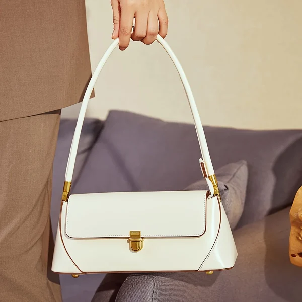 Women's Bag High Feeling Fashion Style PU Material Shoulder Bag Retro Baguette Underarm Bag Hundred - Image 2