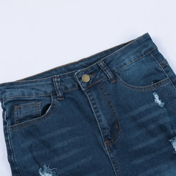 Hole Denim Trousers For Women Skinny Ripped Jeans Small Feet Slim Denim Pants Buttocks Ripped Jeans Women'S Denim Pants - Image 5