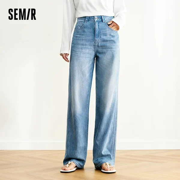 Semir Jeans Women Cool Feeling Wide Leg 2025 New Summer Leg-Lengthening Floor-Length Pants Trendy for Fashionable Style - Image 2