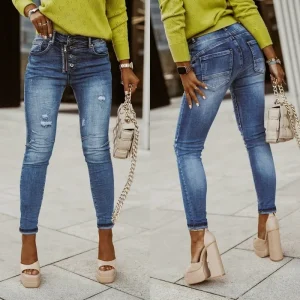Women Jeans Ankle Length Denim Pants Pencil Pants Zipper Fly Washing Slim Fit Pockets Streetwear Spring 2025 Slght Strech