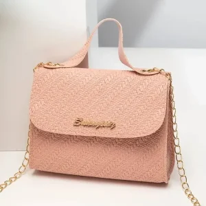 Embossing Chain Square Bag PU Leather Large Capacity Shoulder Crossbody Cell Phone Bag for Women purses and handbags