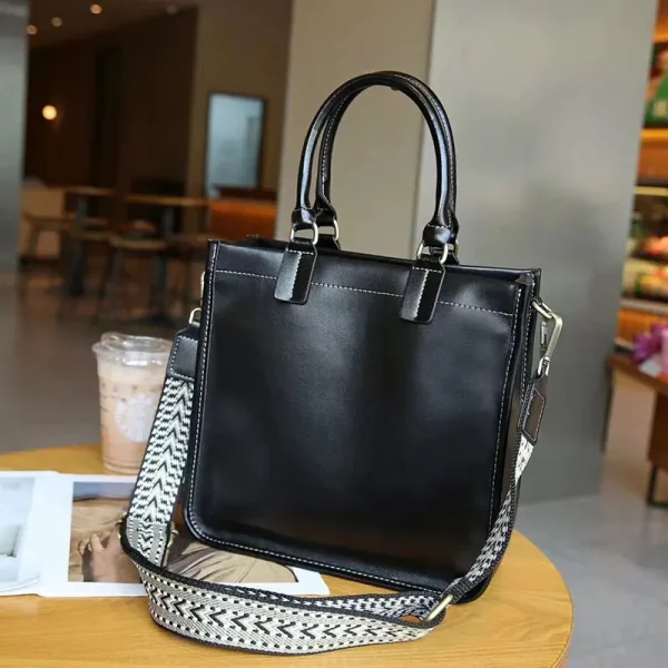 Genuine Leather Women's Bag Vintage Luxury Handbags High Quality Cowhide Women Shoulder Bag Large Capacity Square Crossbody Bags - Image 4