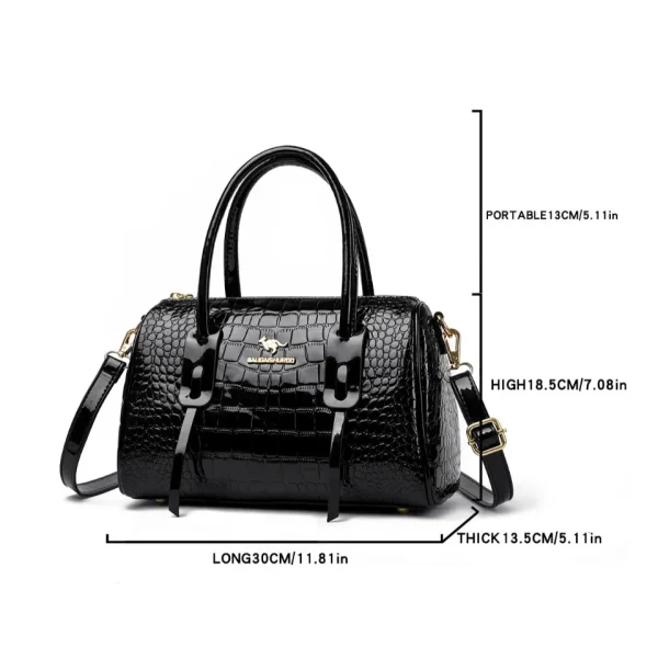 Genuine Brand Soft Patent Pu Leather Hand Bags for Women Mother Female Shoulder Crossbody Tote Messanger Bag Small Sac A Main - Image 5