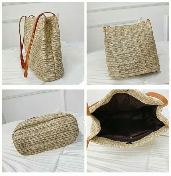 Women's Straw Woven Handbag Large Rattan Basket Beach Bag Summer Women Messenger Crossbody Bags Girls Small Beach Handbag New - Image 6