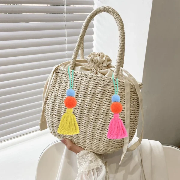 Women Summer Straw Rattan Woven Handbags Small Clutch Retro Ladies Basket Beach Bag Vacation Travel Shopping Totes Purse Bolsos - Image 2