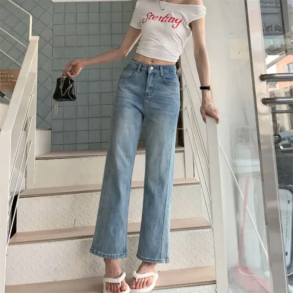 2025 Women Jean Japan Vintage Style Low-Waisted Slimming Jeans Women's Bell-Bottom Pants Summer Season Fashion Y2K Jeans - Image 3
