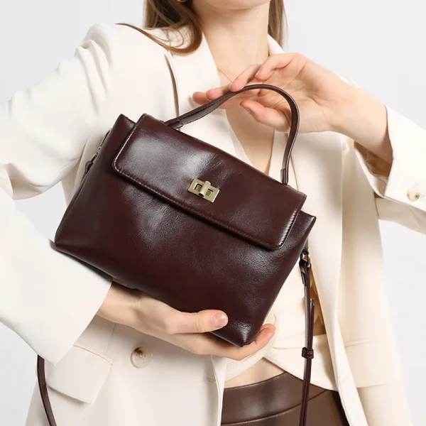 Women Cowhide Genuine Leather Tote Bag Lady Designer Luxury Soft Leather Handbag Fashion Crossbody Bags Female Shoulder Handbag - Image 4