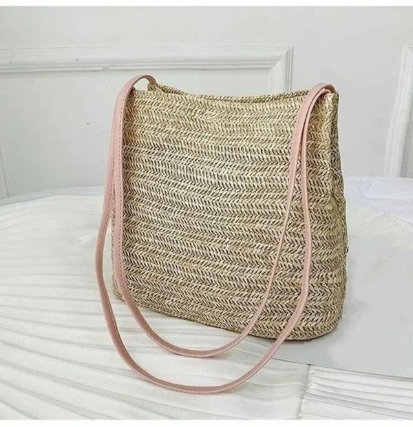 Women's Straw Woven Handbag Large Rattan Basket Beach Bag Summer Women Messenger Crossbody Bags Girls Small Beach Handbag New - Image 3