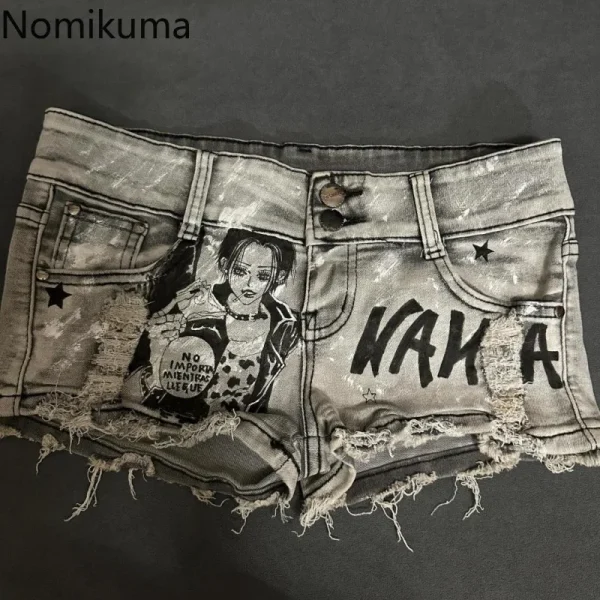 Harajuku Denim Shorts Women Streetwear Casual Hole Tassel Y2k Pants 2025 New Bottoms Fashion Summer Pantalones Cortos De Mujer - Image 2