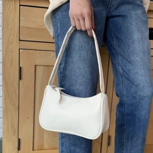 Soft PU Leather Armpit Purses for Women's Solid Color Designer Shoulder Bags Vintage Ladies Tote Bags Casual Underarm Handbags