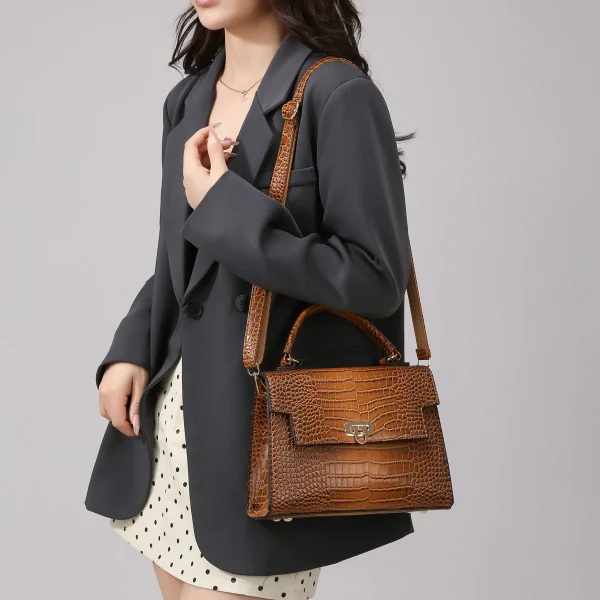 Bags women handbags ladies handbag from china ladies bags handbag 2025.Mini Crossbody Bag Crocodile pattern bag Joker handbag - Image 3