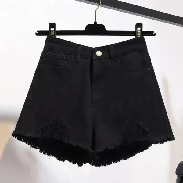Botvotee Summer Ripped Jeans Shorts Women High Waist Casual Denim Shorts Tassel Fashion Ripped Holes Y2K Girls White Jeans - Image 3
