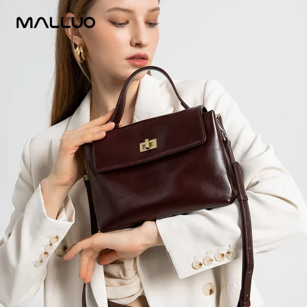 Cowhide Genuine Leather Tote Bag for Women Soft Natural Cow Leather Handbag Fashion Crossbody Bags Female Shoulder Handbag Lady - Image 2
