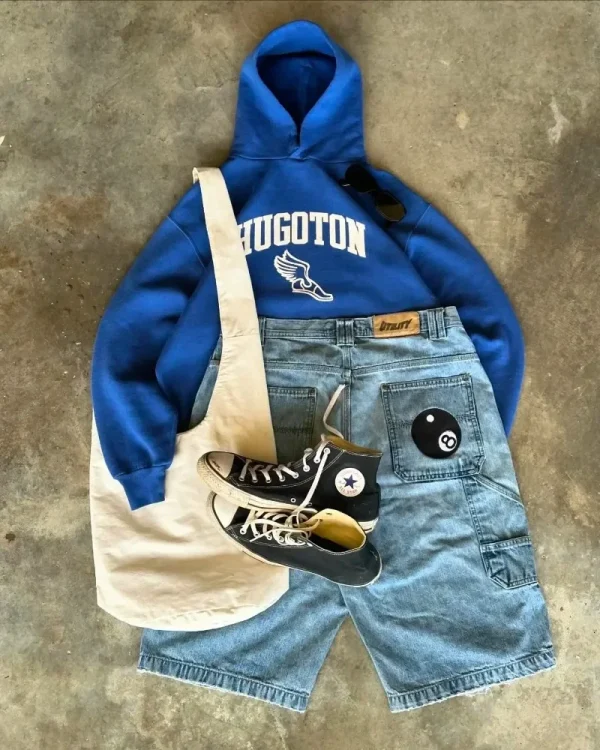 Y2k Retro Street Denim Shorts For men and women in Summer High Waist Basketball Denim Shorts Fashion Casual Couple Beach Shorts - Image 2