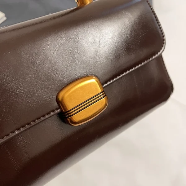 Vintage Fashion Top-handle Bags For Women Flap Shape Shoulder Crossbody Bag With Pendant 2025 Winter New Luxury Designer Handbag - Image 2