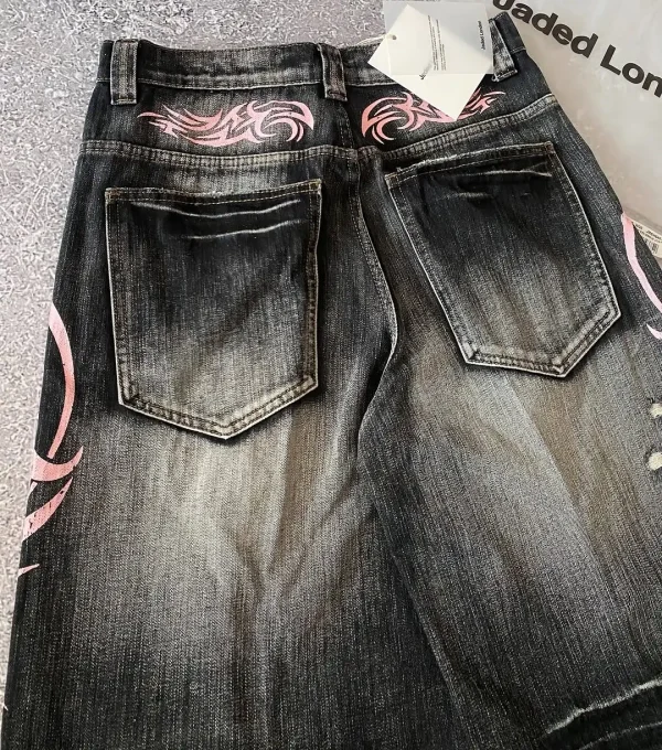 Y2K Trendy Brand Denim Shorts Tassels Design Vintage Shorts Women Street Hip Hop Fashion Harajuku Punk High Waist Wide Leg Pants - Image 6