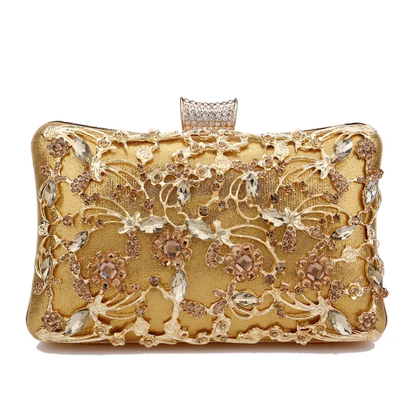 New Arrival Women Day Clutch Hollow Out Style Diamonds Party Evening Bags Pink Mixed Color Wedding Bridal Handbags With Chain - Image 2