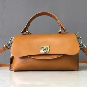Female Genuine Leather Crossbody Bags Handbag Totes Women Casual Hasp Single Shoulder Bag Solid Color Office Lady Messenger Bag