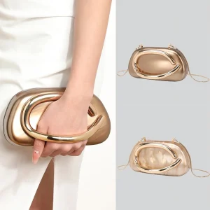 Champagne Gold Luxury Banquet Clutch High-end Fashion Acrylic Gold Handle Shoulder Bag For Women Emerald Green Marble Tote Bag