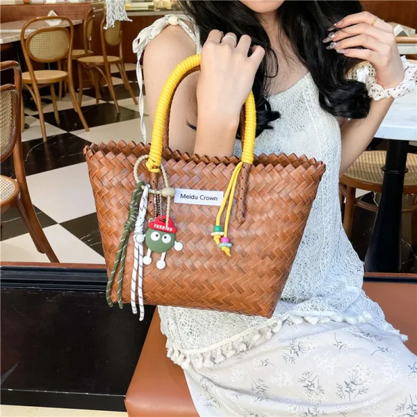 Summer Woven Handbag Women Small Bag Fashionable Designer Vacation Pocket Bohemian Style Beach Bag Pochette Femme Luxe Torebki - Image 2