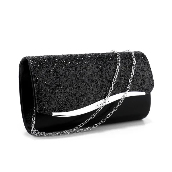 Envelope Design Small Clutch Green Color Lady Evening Bags Glitter Metal Party Girl Gift Dress Event Handbags - Image 3