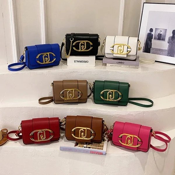 Metal Buckle Flap Crossbody Chain Shoulder Bag,Women Square Underarm Messenger Bag,Ladies Casual Versatile Commute Handbag 2024 - Image 2